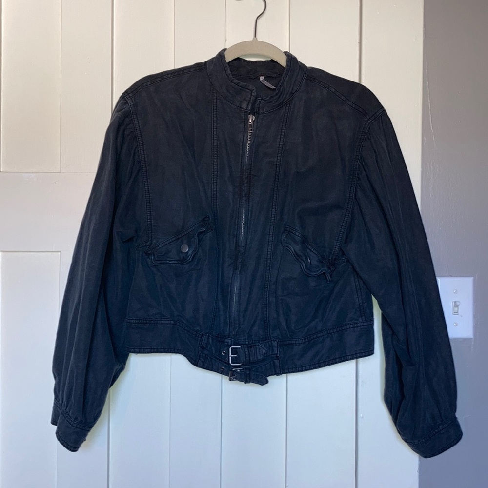 Free People Grey Denim Jacket